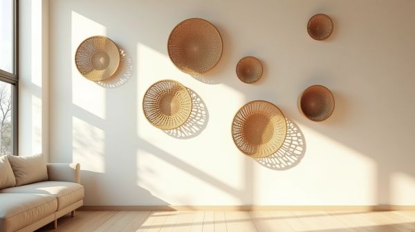 Iluminar y decorar con apliques de pared de ratán